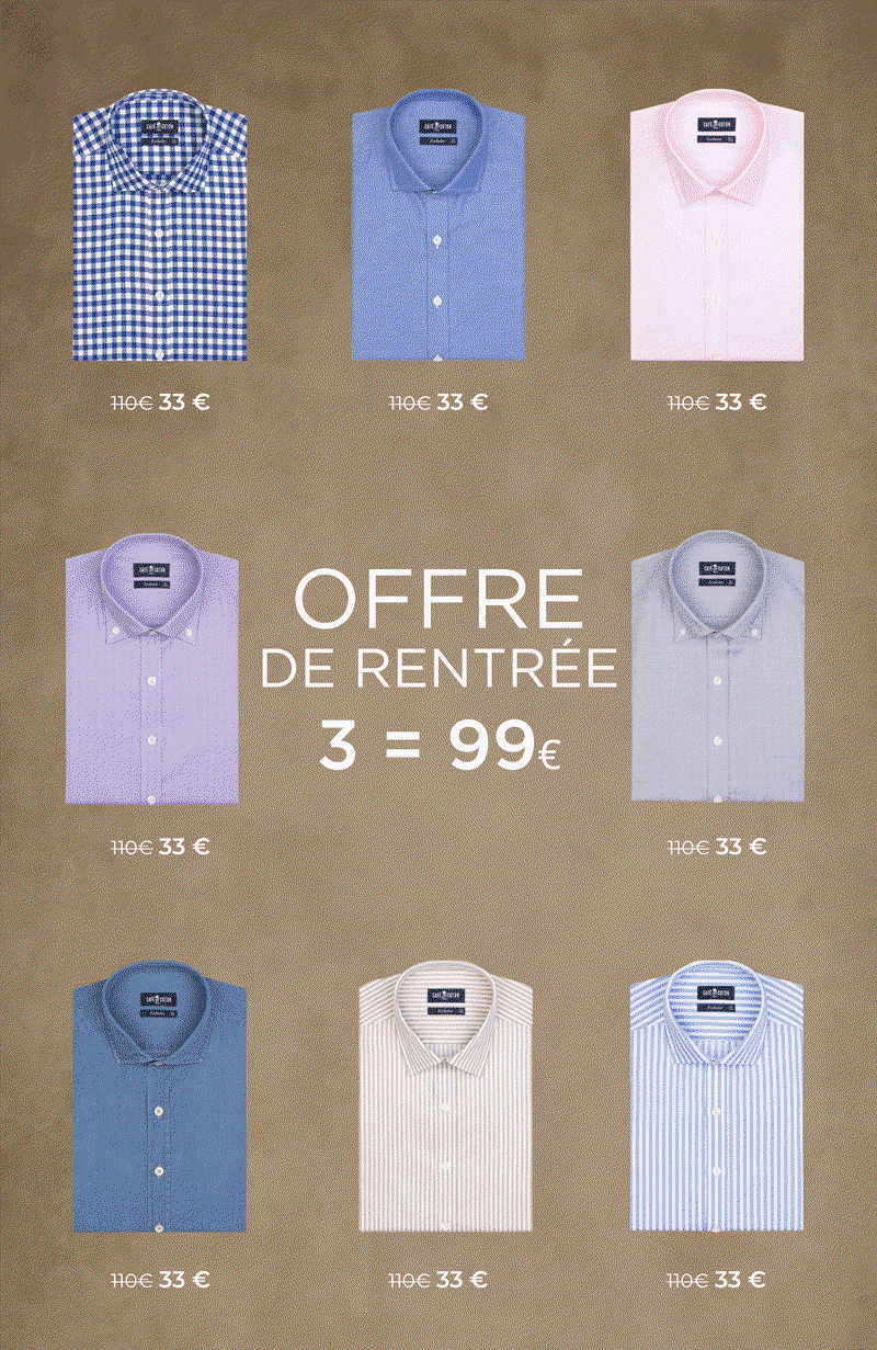 3 CHEMISES POUR 99€