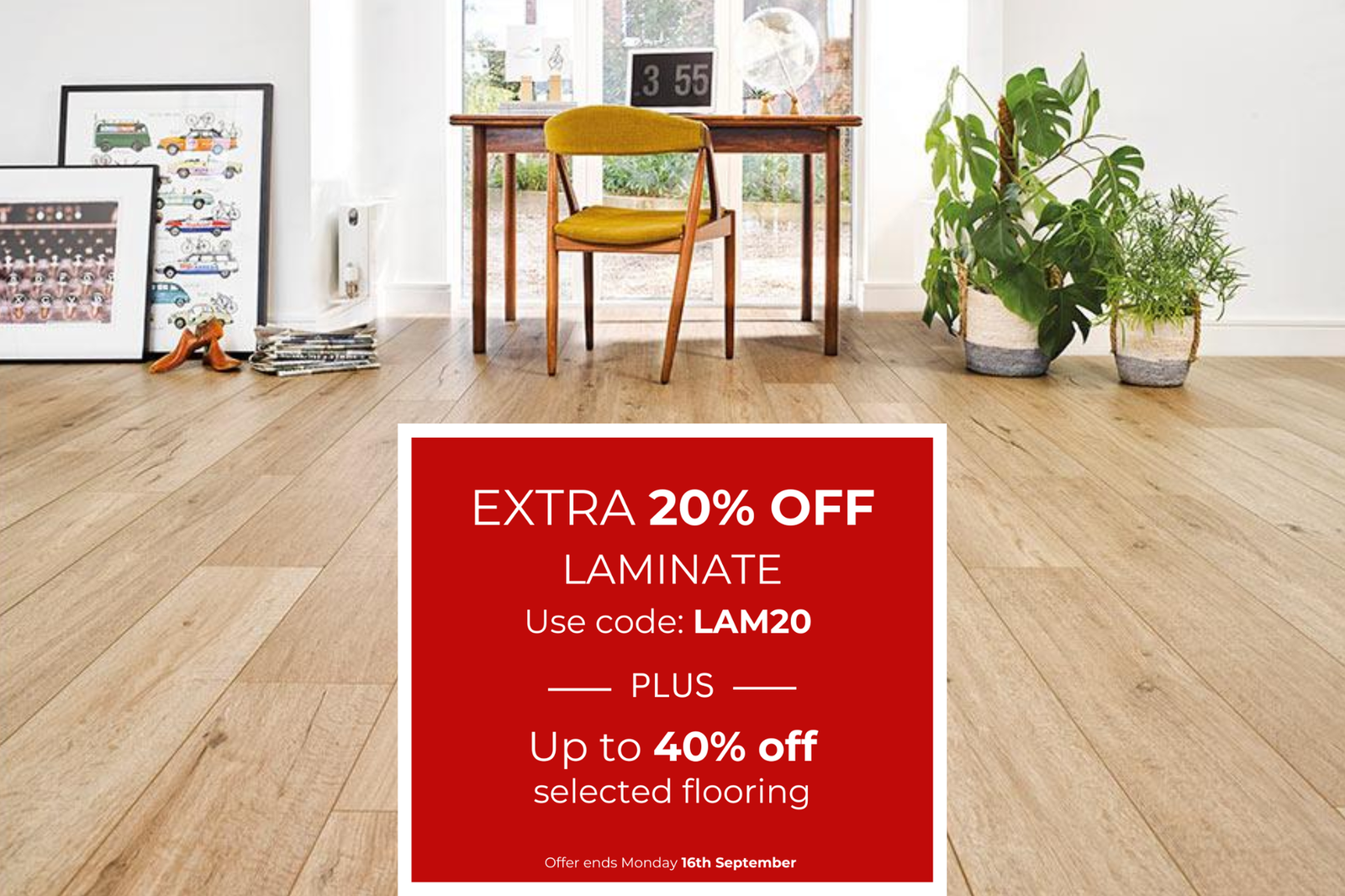 Save an extra 20% off laminate using code: LAM20