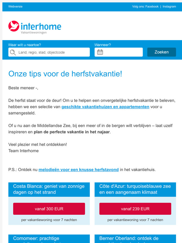 🍁 Ga op zoek naar uw herfstvakantie 🍁