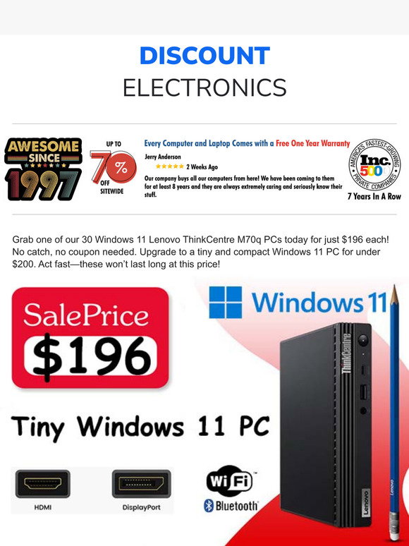 Discount Electronics: Buy a Windows 11 PC for less than $200! | Milled