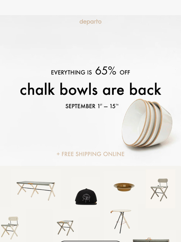 Run, Don't Walk— Chalk Bowls are Back  |  + 65% Off Everything