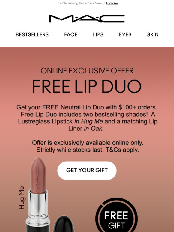 Purchases MAC lipliner bundle “limited time offer”