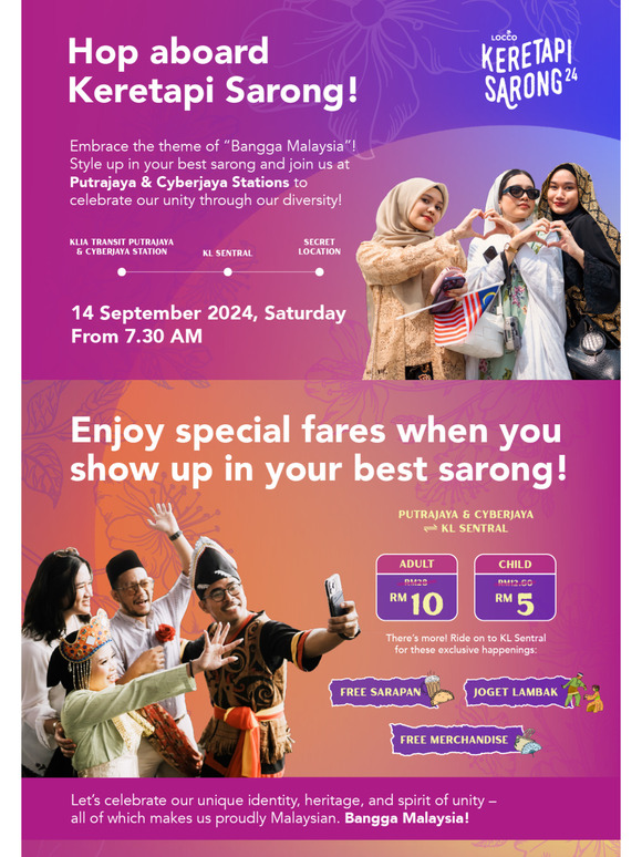 Team Putrajaya Assemble! Keretapi Sarong Special Fare Awaits!