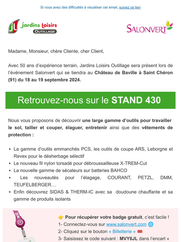 Invitation à Salonvert 2024
