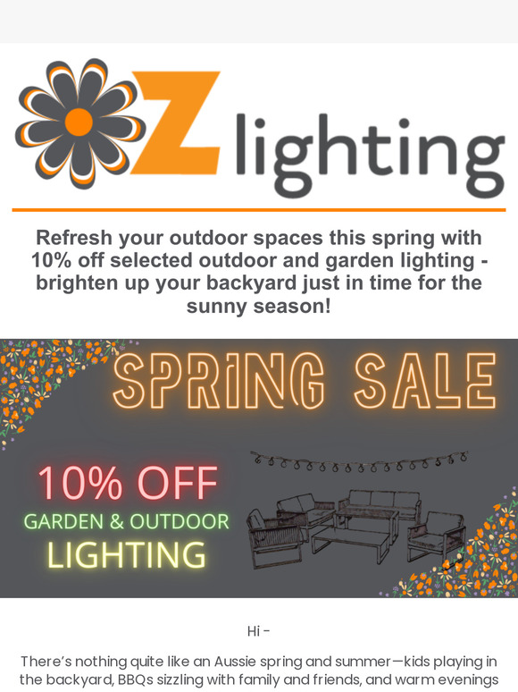 🏵️ Spring Into Savings! 10% Off Outdoor & Garden Lighting 🌿