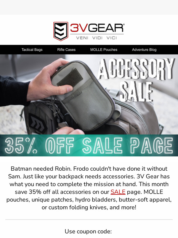 Save 35% Off All 3V Accessories This Month! 😮