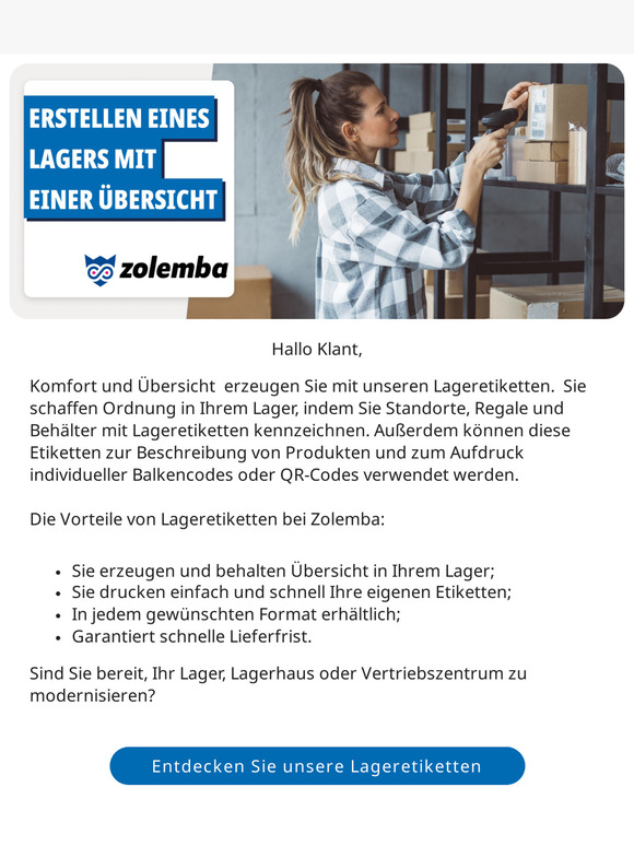 Wichtige Erinnerung: Überprüfen und ersetzen Sie Ihre Lageretiketten