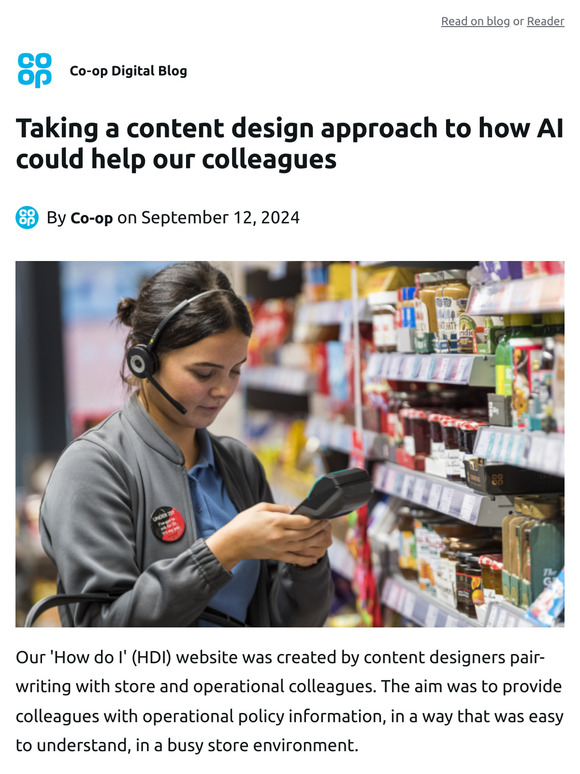 Taking a content design approach to how AI could help our colleagues