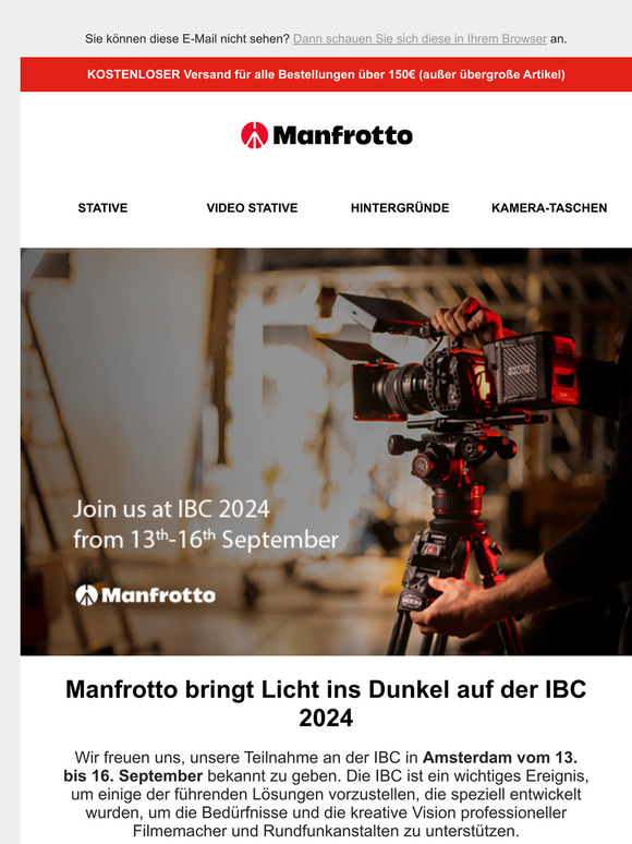 Besuchen Sie Manfrotto auf der IBC 2024