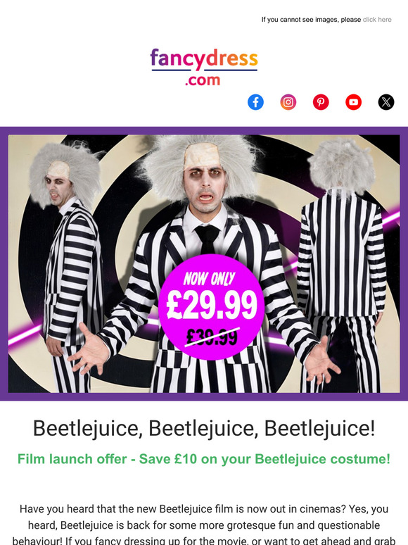 Dress up as Beetlejuice - Sale now on!