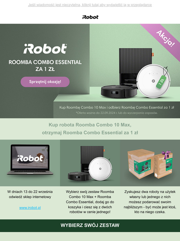 Sprzątnij okazję! Roomba Combo za 1 zł 💥