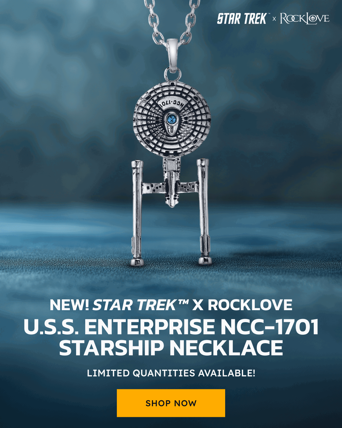 Star Trek X RockLove U.S.S. Enterprise NCC-1701 Starship Necklace