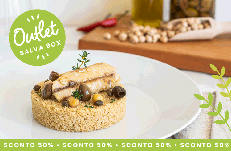 Outlet Salva Box - Sconto del 50% su Cous Cous integrale con filetto di sgombro e ceci