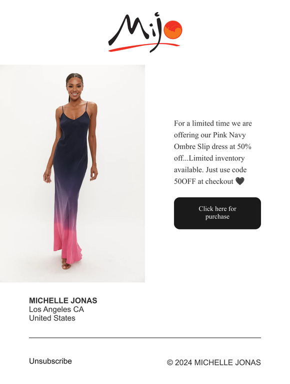 THIS WEEKEND ONLY SAVE 50% off our popular maxi slip dress in Pink Navy Ombre 🖤