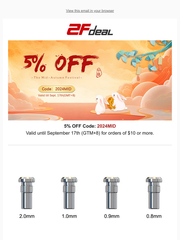2Fdeal: 5% Site-wide Code and New Product!