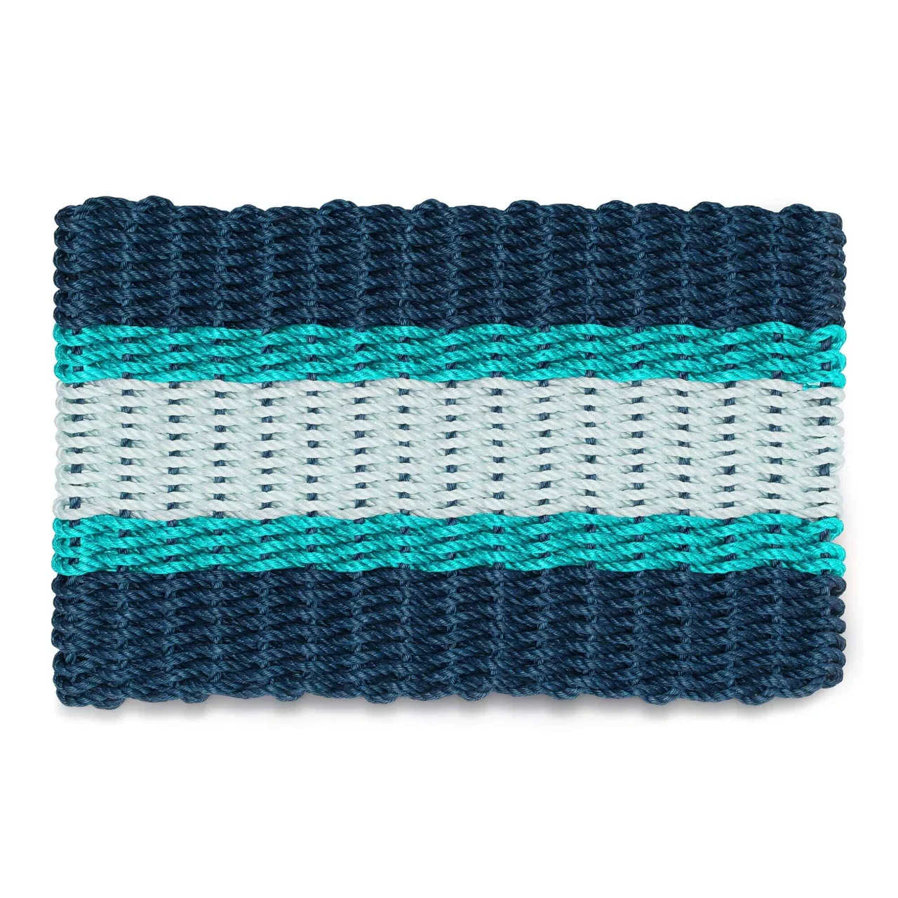 Image of Lobster Rope Doormat, Navy, Teal, Seafoam, Wicked Good Doormats