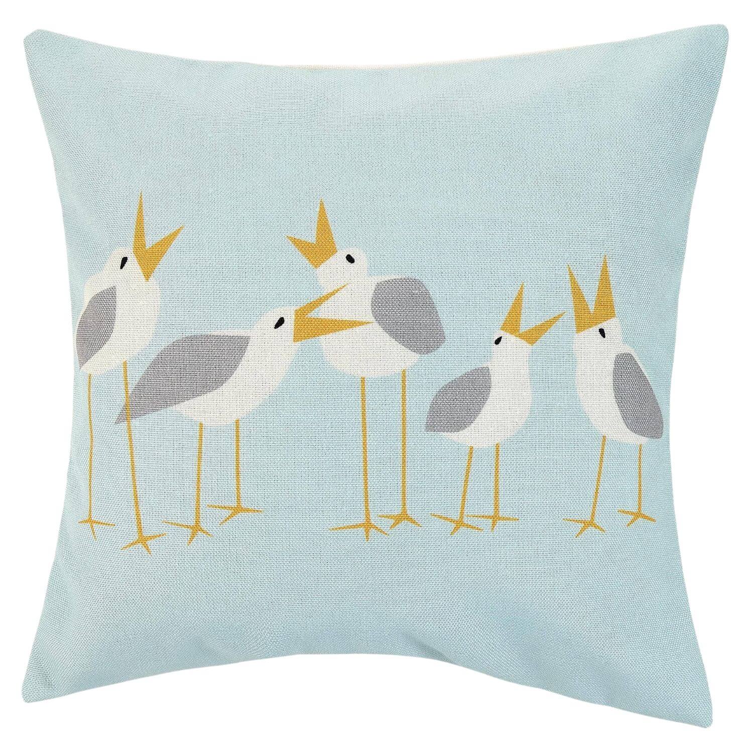Image of Seagulls Printed Indoor/Outdoor Throw Pillow, 20" x 20"