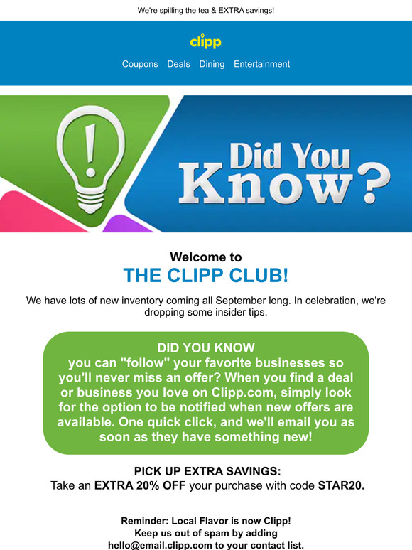 Insider info to make the most of your Clipp experience!