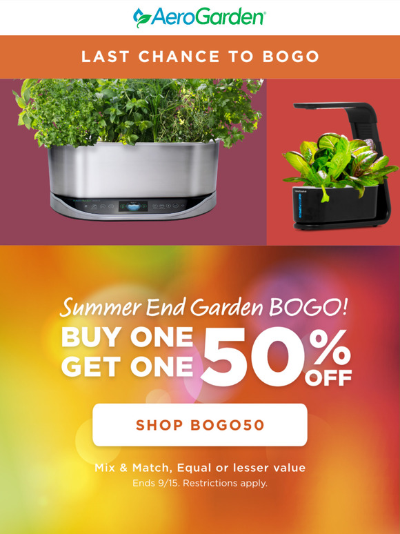 ENDING SOON! Garden Sale: Buy One, Get One 50% OFF
