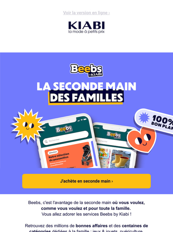 Pour de la seconde main: rendez vous sur Beebs by Kiabi