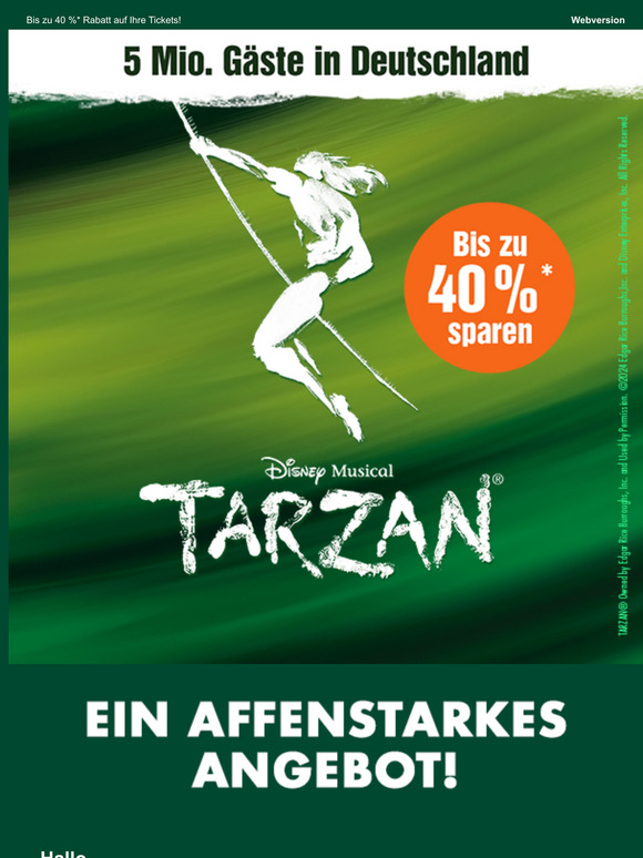 Bis zu 40 %* Rabatt auf Ihre Tickets!
