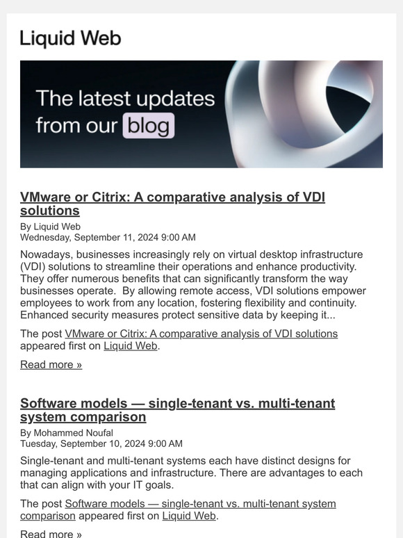 The Latest Content from the Liquid Web Blog