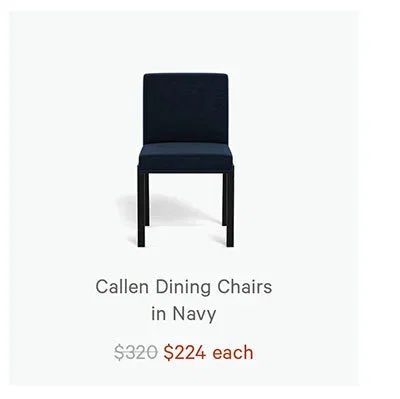 Callen Dining Chairs in Navy 