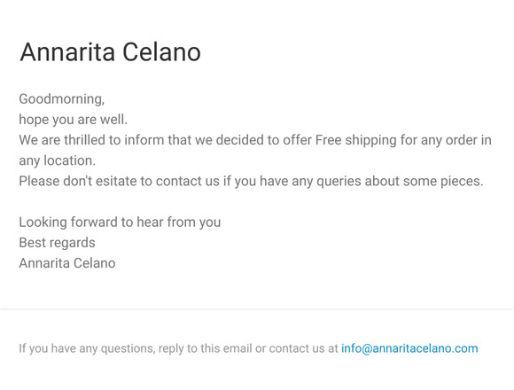Annarita Celano is Thrilled to Inform