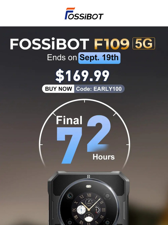 Limited Qty! Final Call! FOSSiBOT F109 5G Rugged Phone Sale Ends in 72h! ⏰