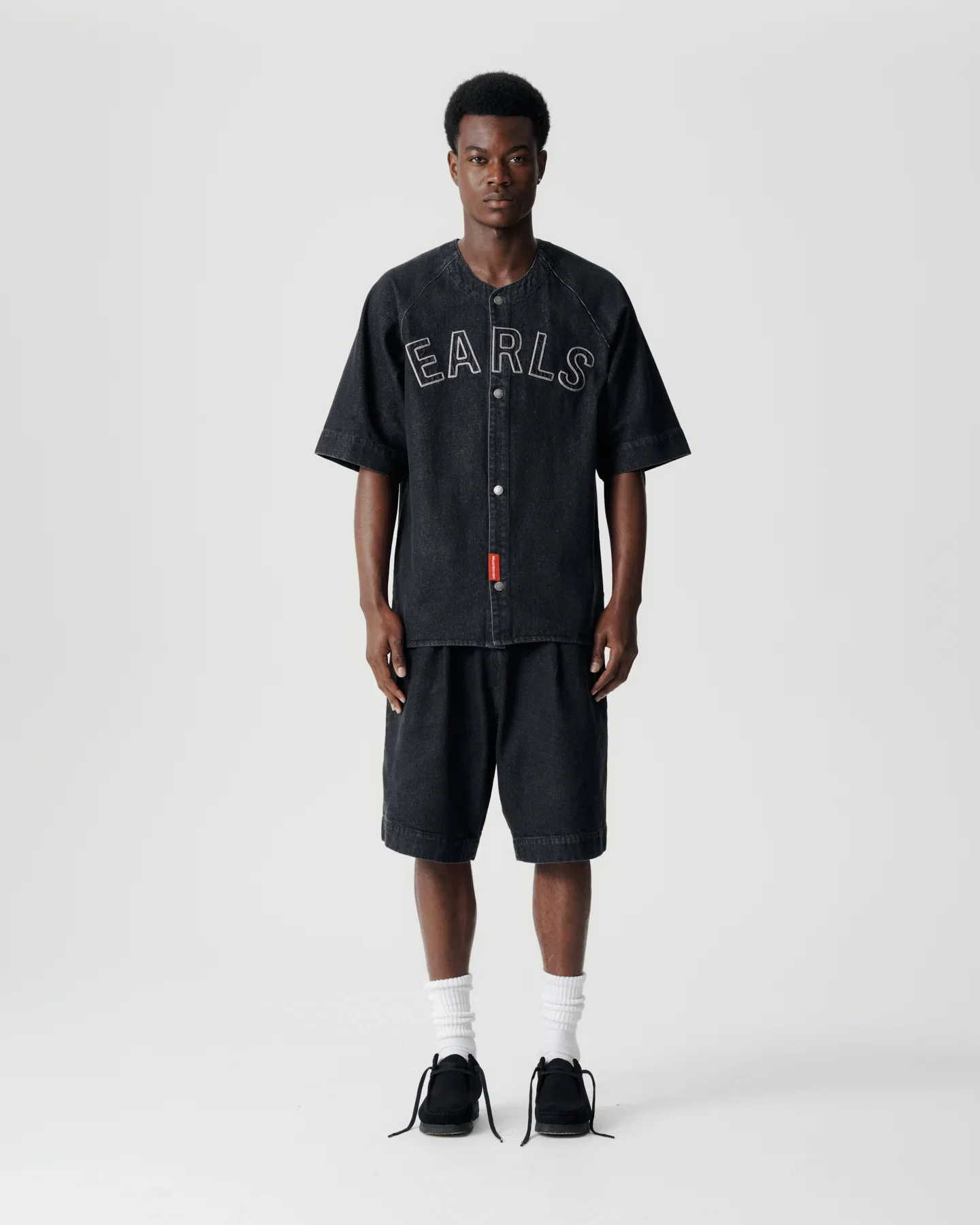 Image of Baseball Shirt- Black Denim