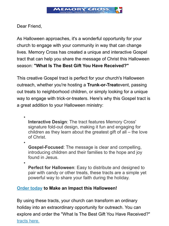 Share the Best Gift this Halloween & save 20% this week – Our newest Halloween tract