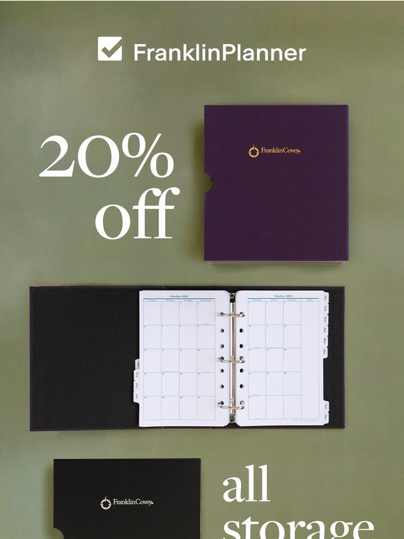 FranklinPlanner Storage SALE Take 20 Off All Storage Binders Milled Franklinplanner storage sale take 20 off all storage binders milled