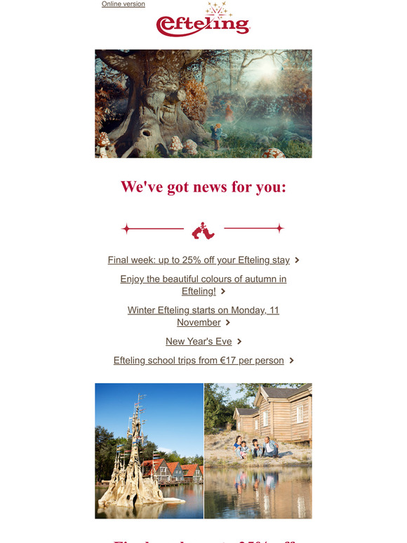 Only 6 days left to get 25% off enchanting stays at Efteling