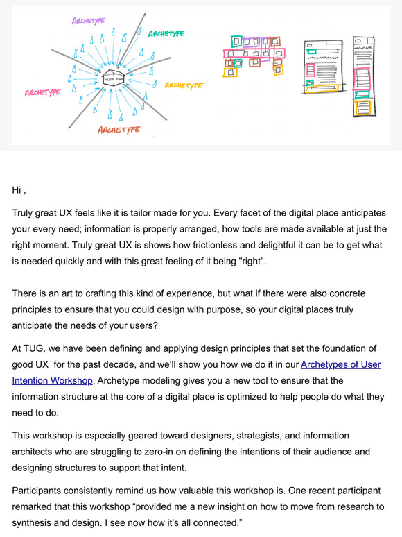 Learn to Design with Purpose in TUG’s Archetypes Workshop!