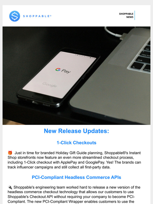 Product News:  Headless Checkout + ApplePay & Gpay
