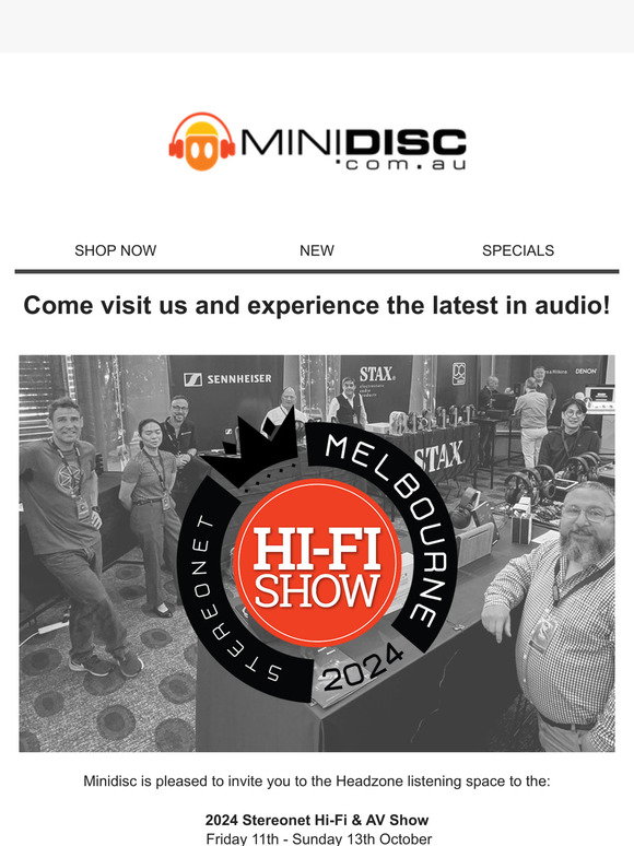 Minidisc: 🌟 Come visit us at the 2024 Stereonet Melbourne Hi-Fi & AV ...
