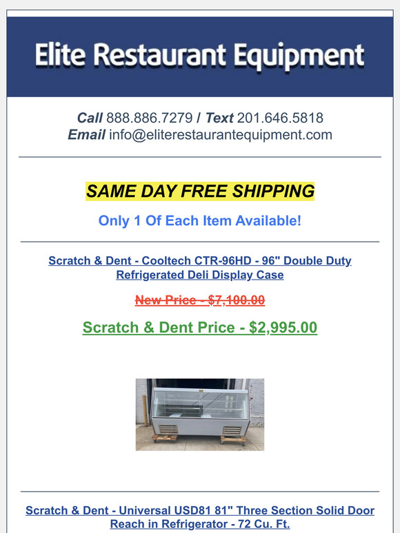 Added Today: Scratch & Dent Equipment