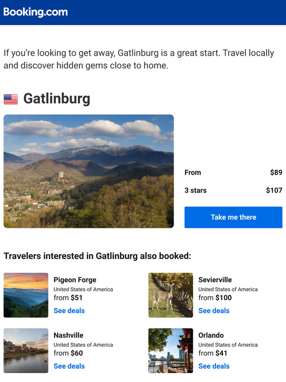 A stay in Gatlinburg from $89 – now that's a good price!