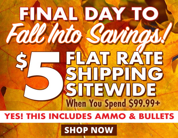 Final Day to Fall Into Savings with $5 Flat Rate Shipping Sitewide When You Spend $99.99+ • Restrictions Apply • Use Code FR240916