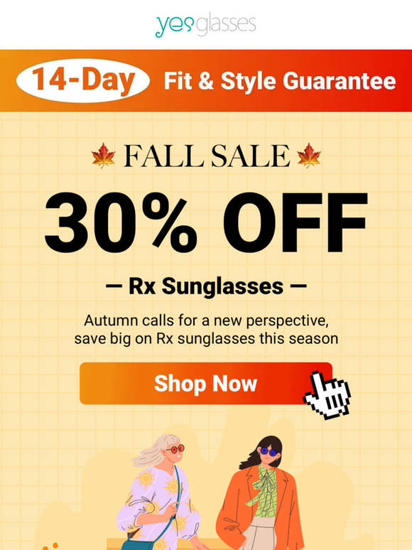 🍂 Fall Sale: 30% Off All Sunglasses (Rx Available)