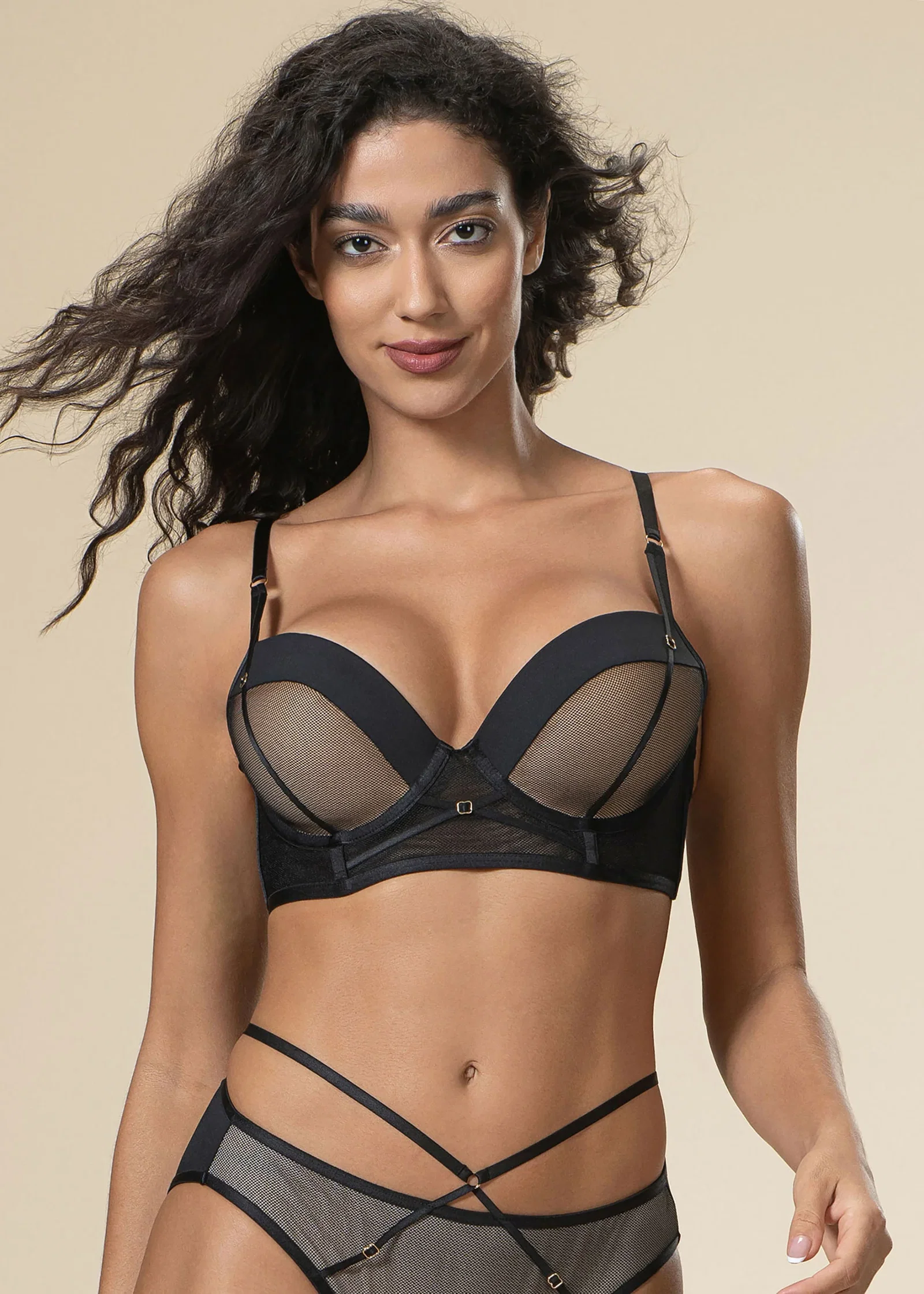 Image of AURELIA Push-Up Mesh Underwired Demi Bra