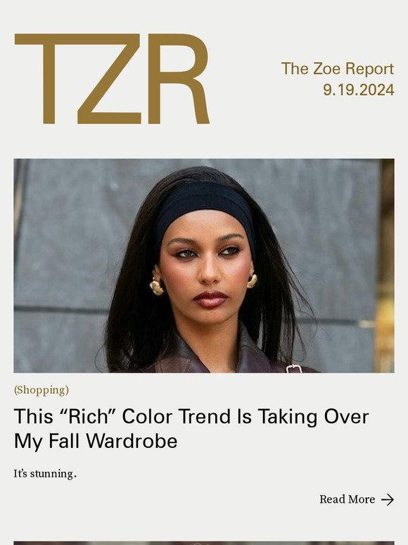The Zoe Report: This “Rich” Color Trend Is Taking Over My Fall Wardrobe ...