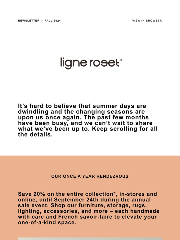 Ligne Roset Fall Newsletter