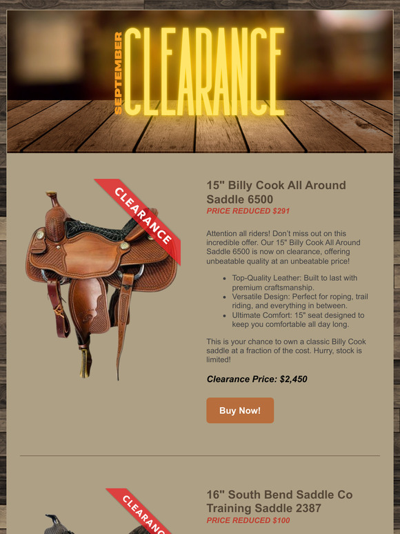 September Saddle Savings: Gear Up Now and Save Big Before the Holiday Rush!