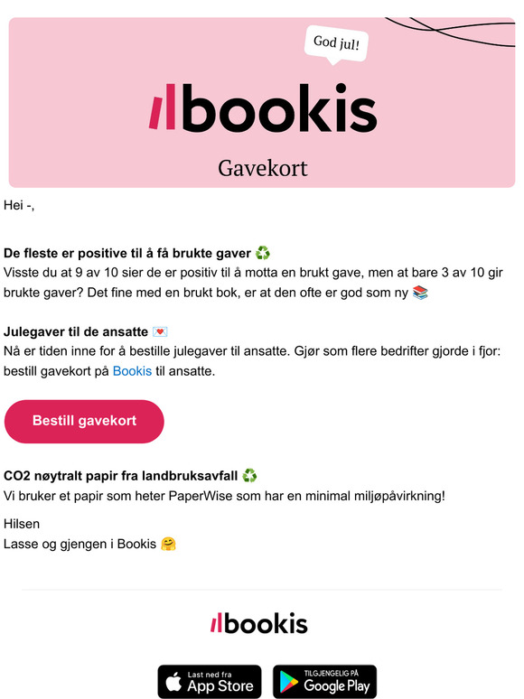Gavekort til ansatte 💌