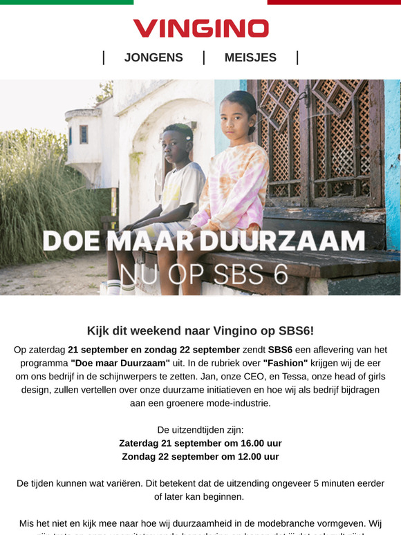 Kijk dit weekend naar Vingino op SBS6!