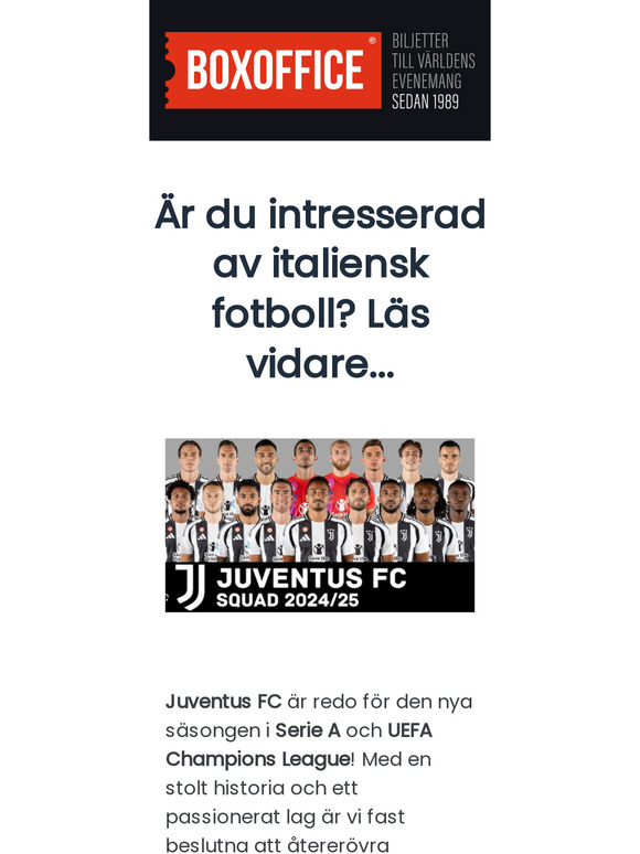 Gör dig redo för Juventus FC i Serie A och Champions League! ⚽️
