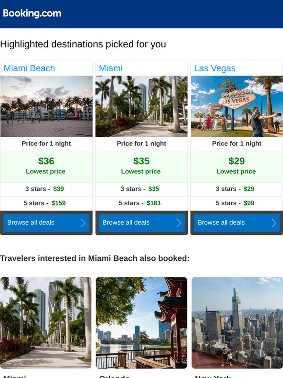 Updating you on prices for Miami Beach and Miami