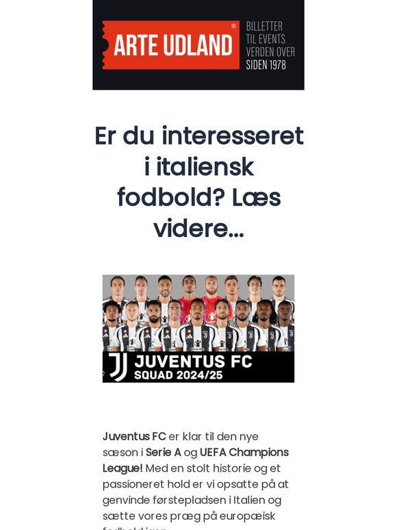Gør dig klar til Juventus FC i Serie A og Champions League! ⚽️