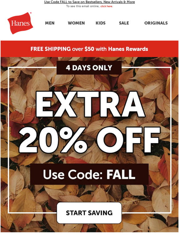 Hanes Email Newsletters: Shop Sales, Discounts, and Coupon Codes